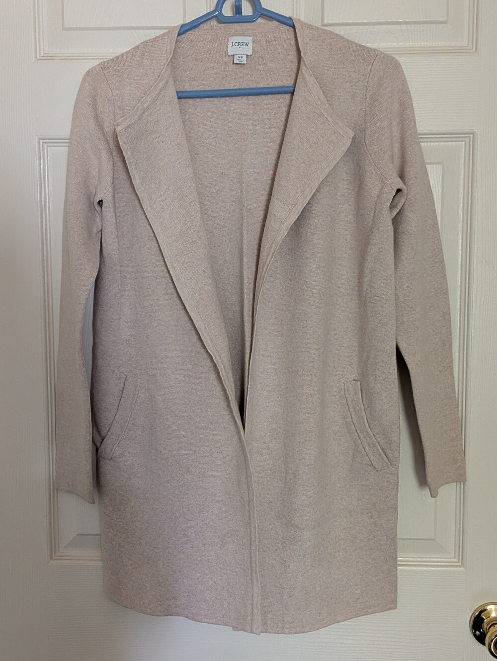 J. Crew Open-Front Knit Sweater Blazer Cardigan In Light Beige/Oatmeal